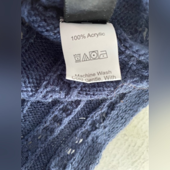 3/25 Blue Open Knit Dolman Sleeve SHEIN Sweater - Picture 8 of 9